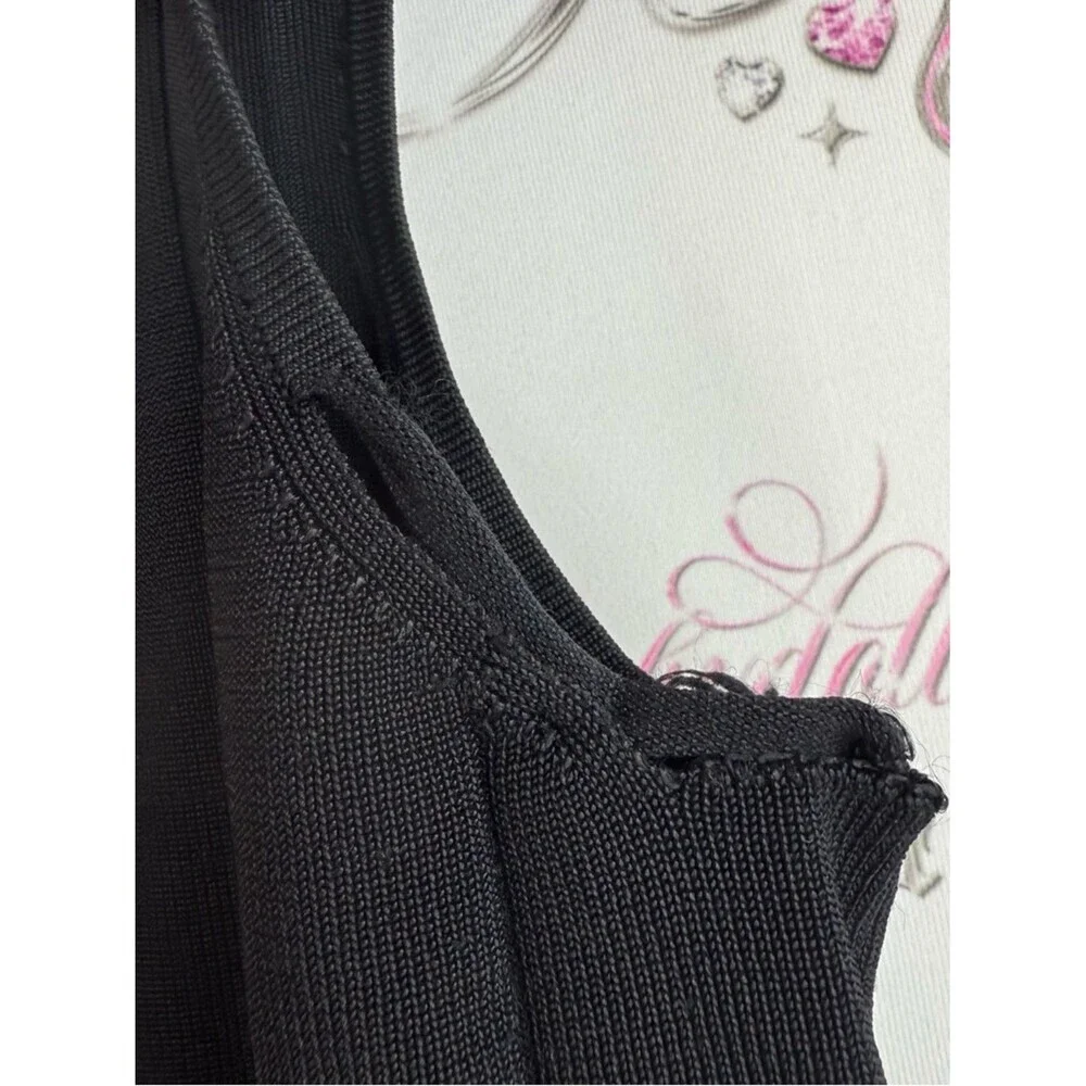 Danier tank top stretchy classic knit knitted Black Sleeveless Tank Top